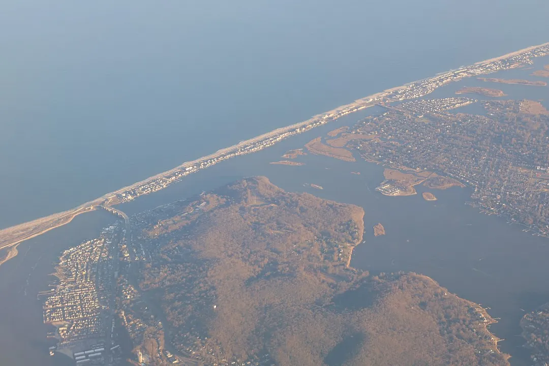 Aerial view of Sea Bright, New Jersey in 2023
