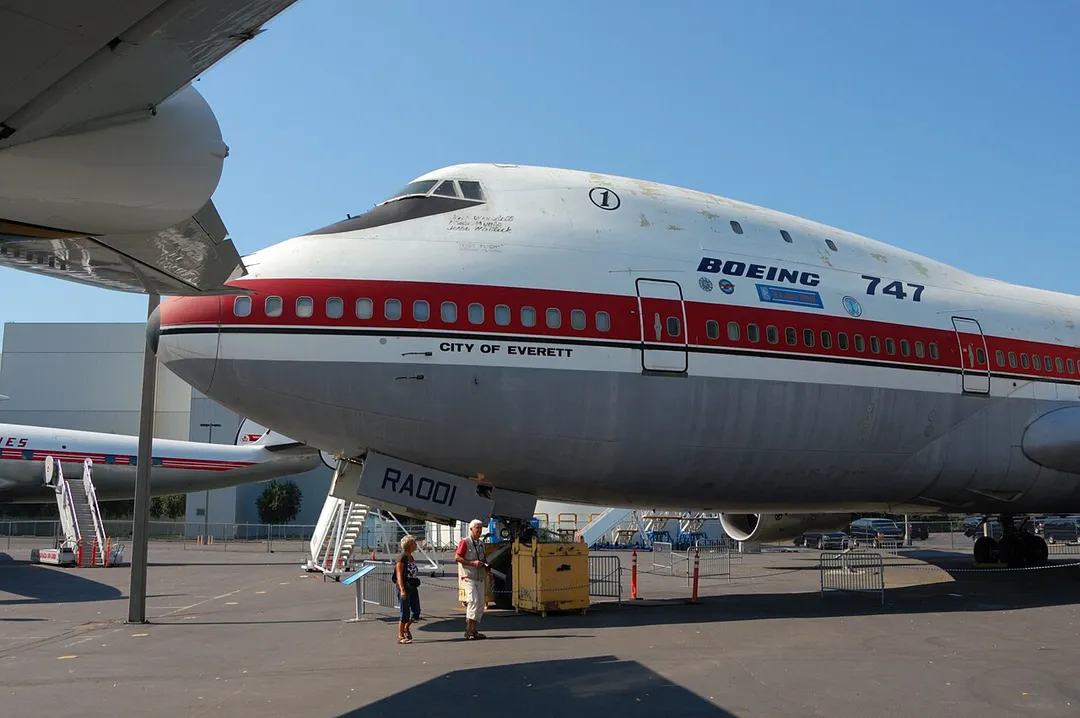 Boeing 747-100 prototype N7470 "City of Everett" outdoors at the Museum of Flight