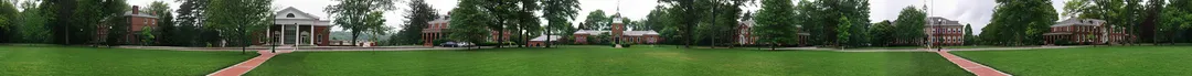 This is a panoramic image taken on the Main Quadrangle of Shady Side Academy's Senior School campus in Fox Chapel