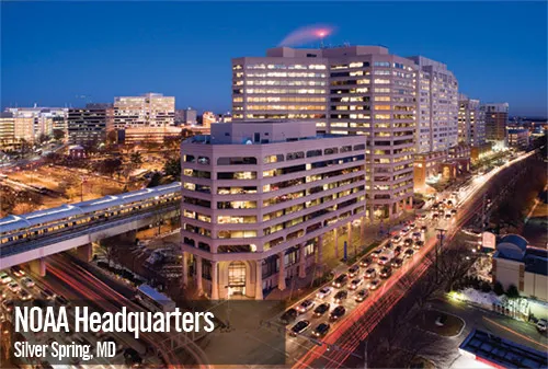 This is an image of the Silver Spring, Maryland Metro Complex, which includes the NOAA headquarters