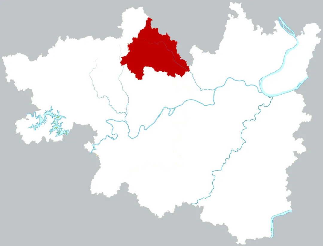 Location of Shaoshan county-level city in Xiangtan city, China