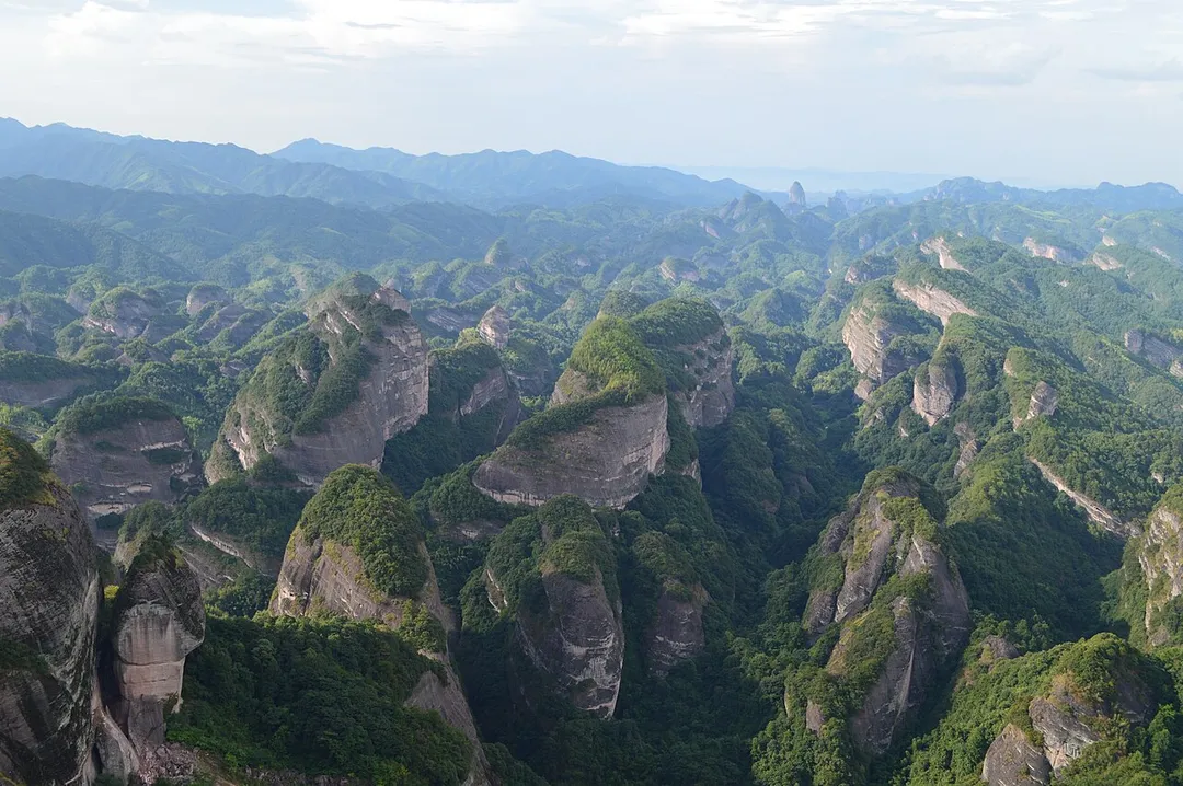 Mount Langshan in Xinning County, Hunan, China. It was made a UNESCO World Heritage Site on August 2, 2010.