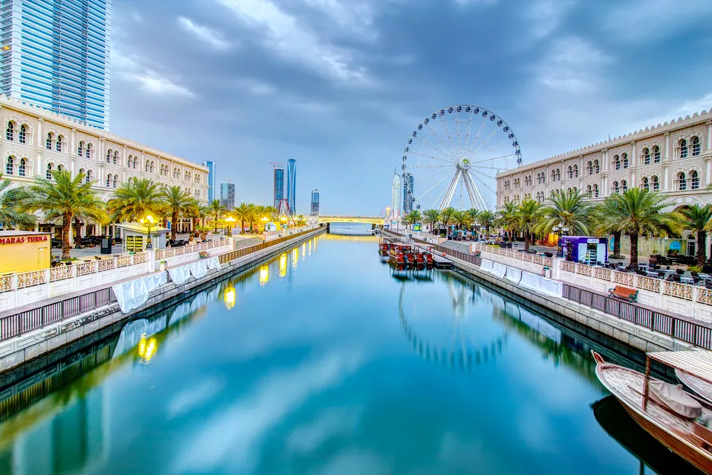High Dynamic Range (HDR) image made out of three pictures. Taken in Al Qasba - Sharjah, United Arab Emirates