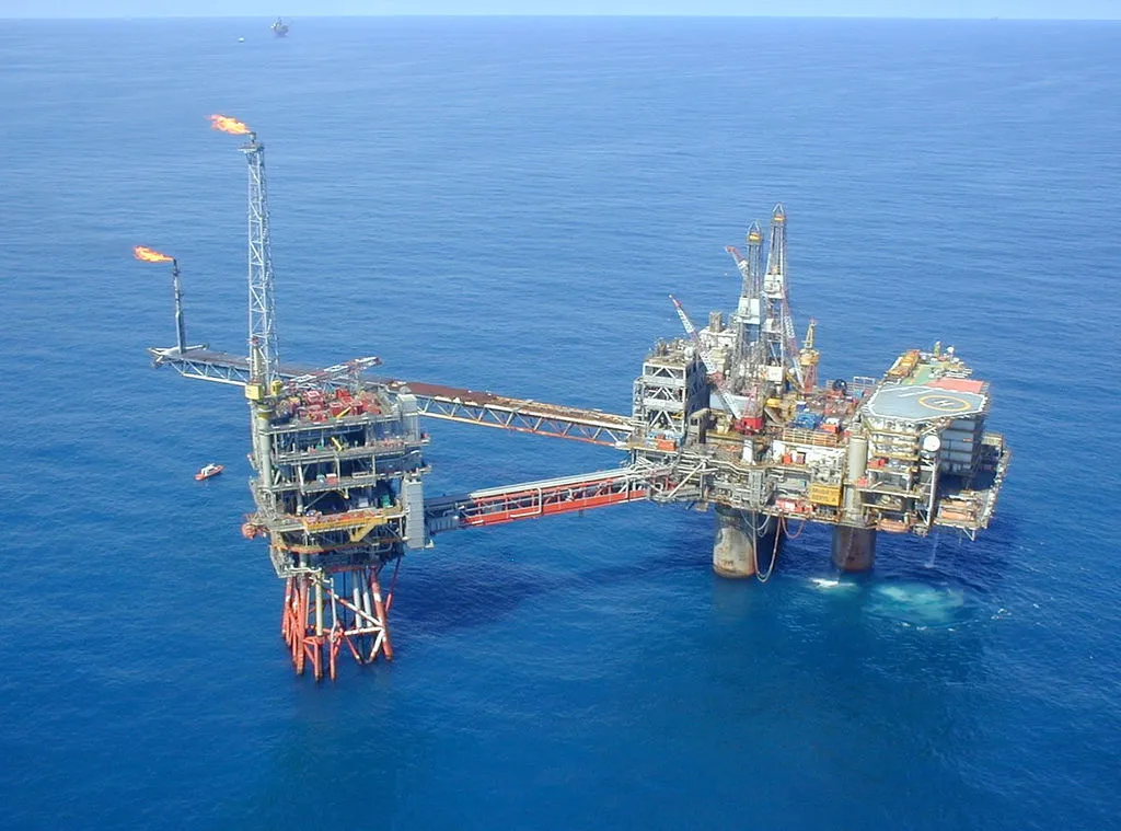 Exxon Mobile Oil Platform in the North Sea.Beryl Alpha