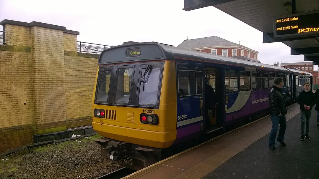 Pioneer Class 142 unit 142001 at Blackburn
