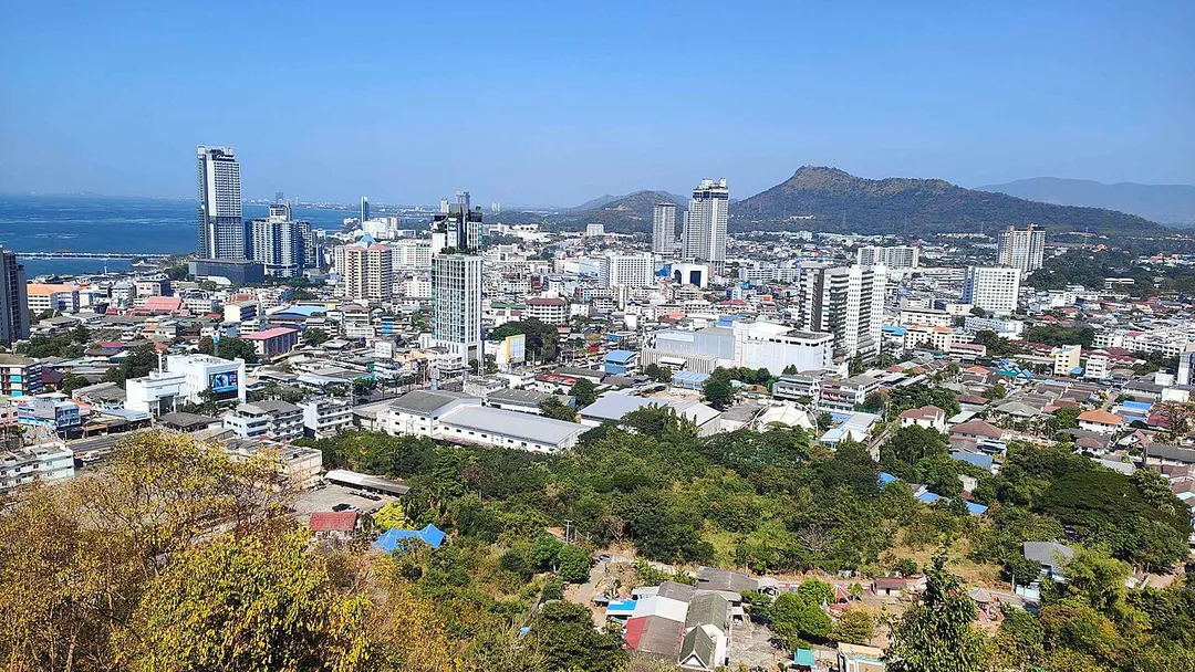 Skyline of Si Racha taken from Wat Nong Pa Bua Thong Bangna