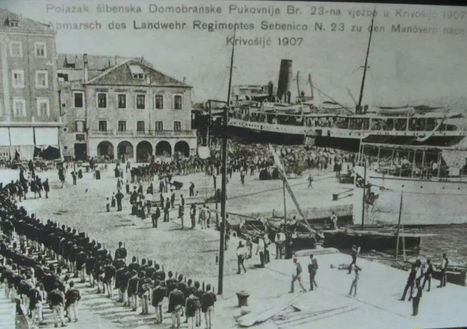 23rd Landwehr inf. reg., Šibenik (Croatia), 1907, on its way to manoeuvres in Krivošije (Montenegro)