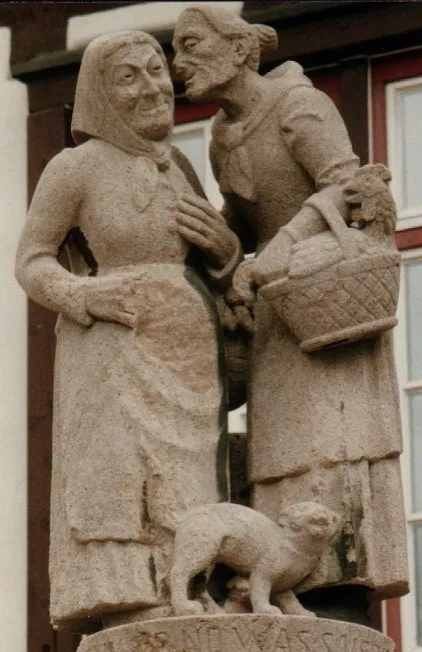 Gossips in the Altstadt in Sindelfingen, Germany.