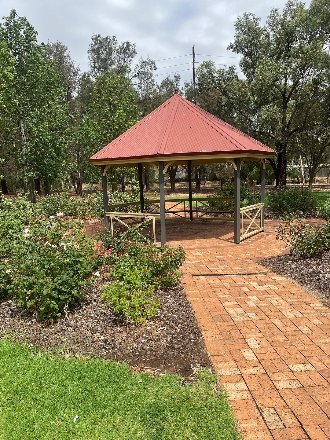 Gazebo within Smithfield Memorial Gardens near the Smithfield Sports &amp; Social Club and south of Anderson Walk near Elephant Walk