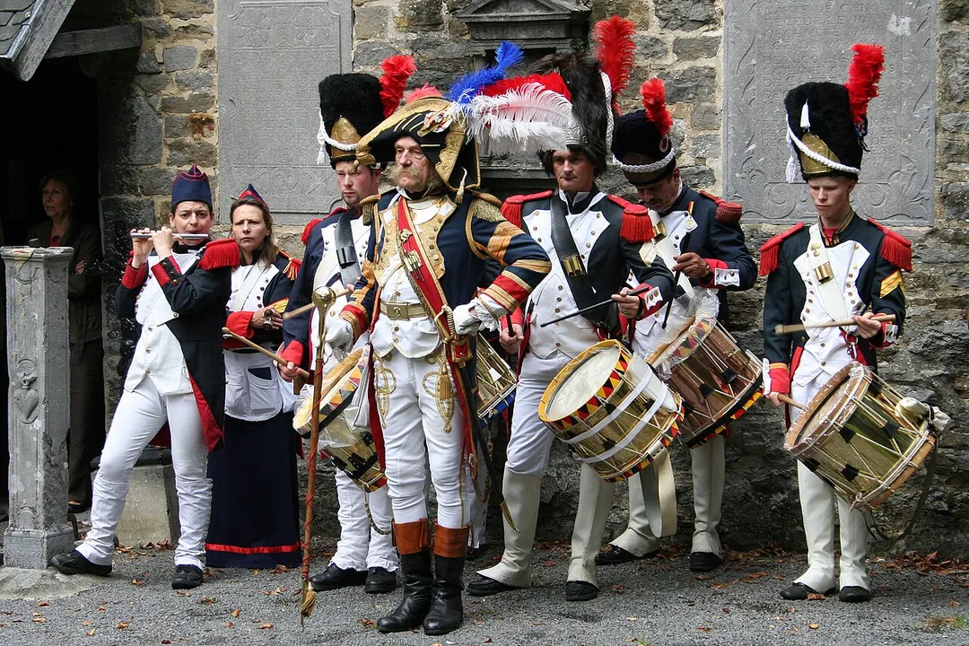 Soignies (Belgium) - A Tambour-Major of the French Imperial Guard (historical reenactment).