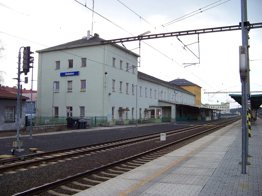 Sokolov, Sokolov District, Karlovy Vary Region, the Czech Republic. A train station.