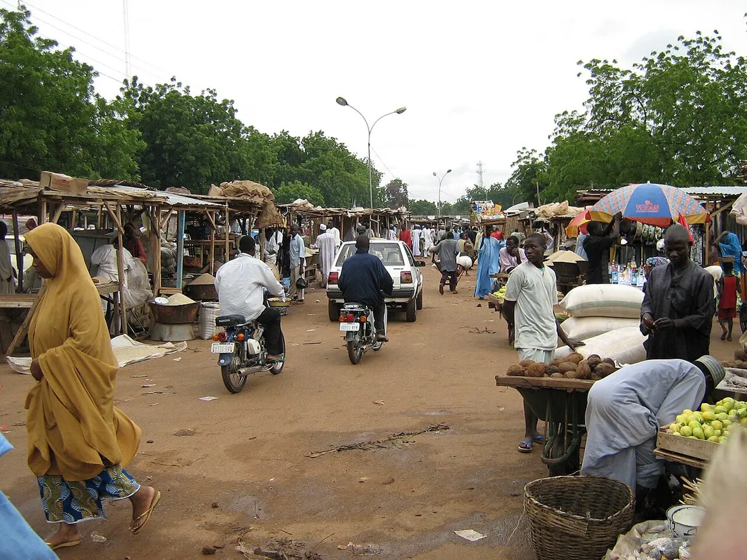 The marketplace in Sokoto, Nigeria.
Photo taken in August 2006 by Jens Buurgaard Nielsen,