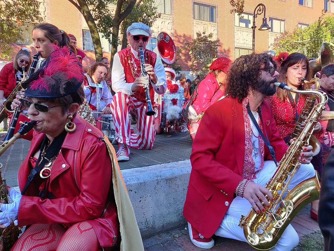 Street band performers at the HONK! 2022 festival in Somerville, Massachusetts, U.S.