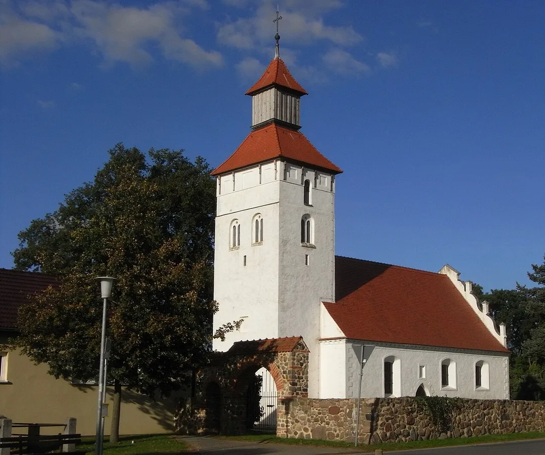 South-western view of the church  in Sonnenberg  (Picture: 2013), Sonnenberg municipality,  Oberhavel  district, Brandenburg state, Germany.