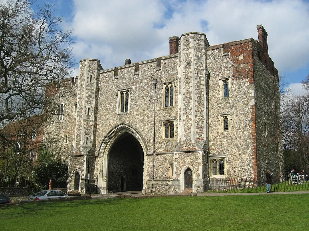 Gateway of former St Albans Abbey, Hertfordshire, UK; Abbey Gateway from the 1360s
