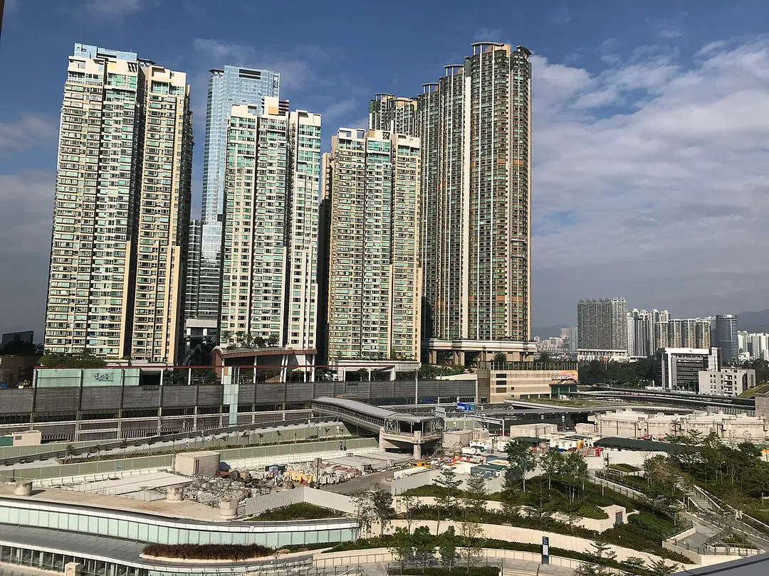 Viewed from the Sky Corridor of Hong Kong West Kowloon Station