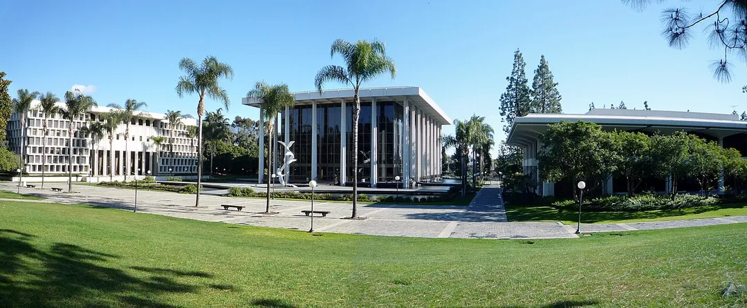 The former campus of the now-closed Ambassador College in  Pasadena, California. The Ambassador Auditorium sits at the center; the venue continued to host concerts for several years after the college closed the campus in 1995.  The former college campus was sold by the city in 2004 and now belongs to Harvest Rock Church and Maranatha High School.