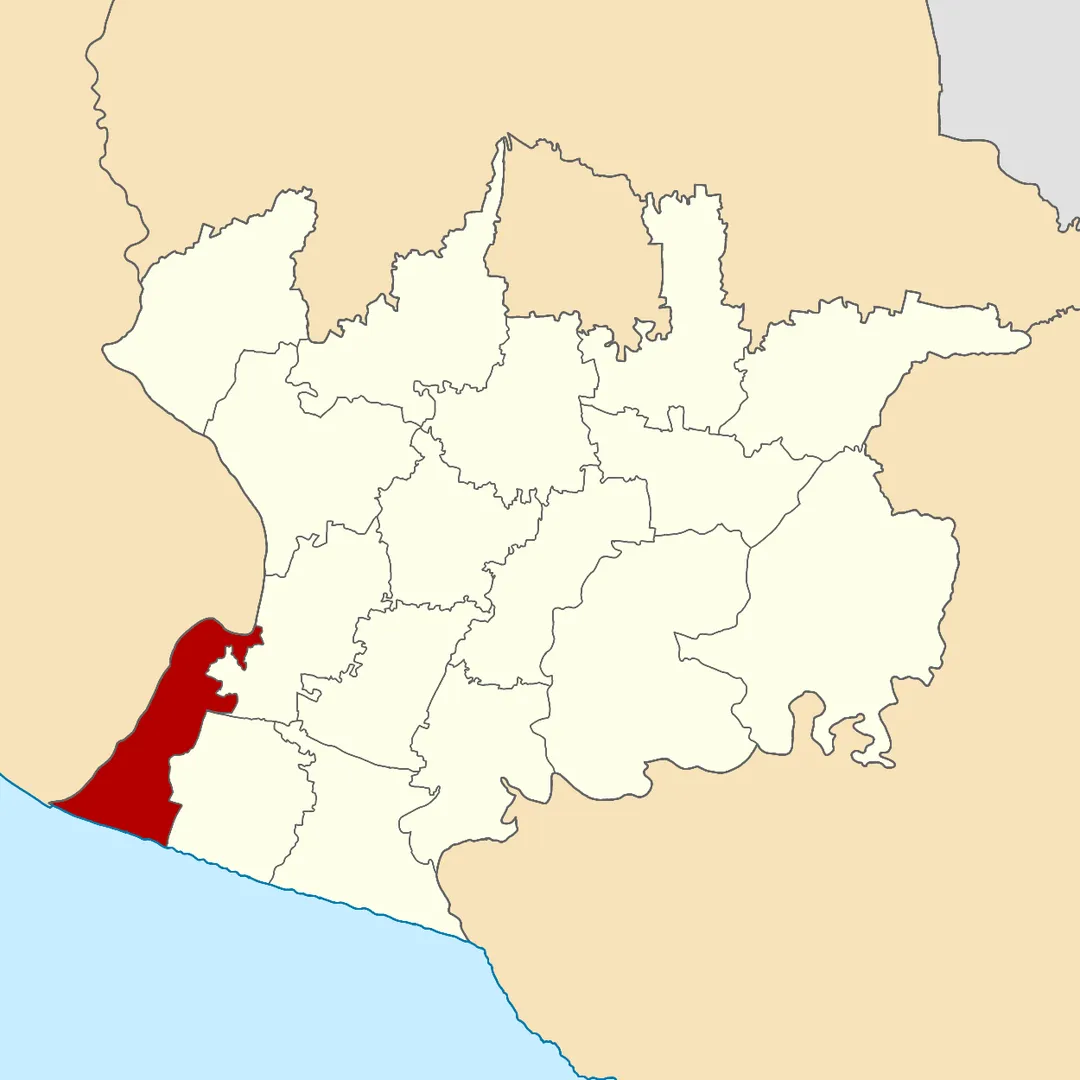Map of Srandakan Sub-district, Bantul Regency, Yogyakarta Special Region, Indonesia.