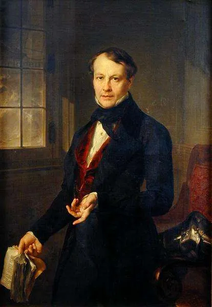 Potrait of Aaron Vail on an Oil Canvas, circa  1845