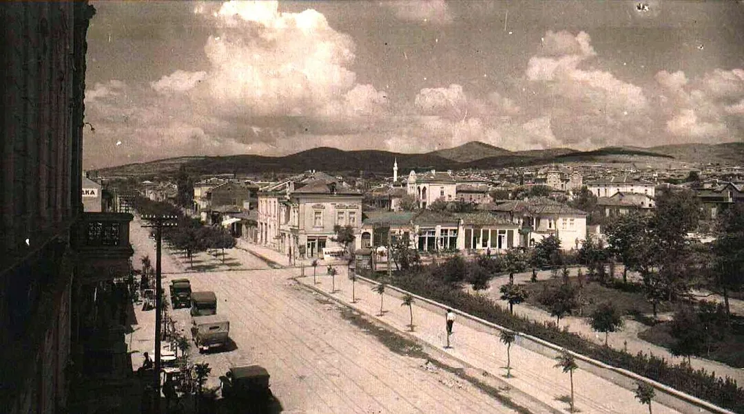 View of the central street of Stara Zagora, Bulgaria