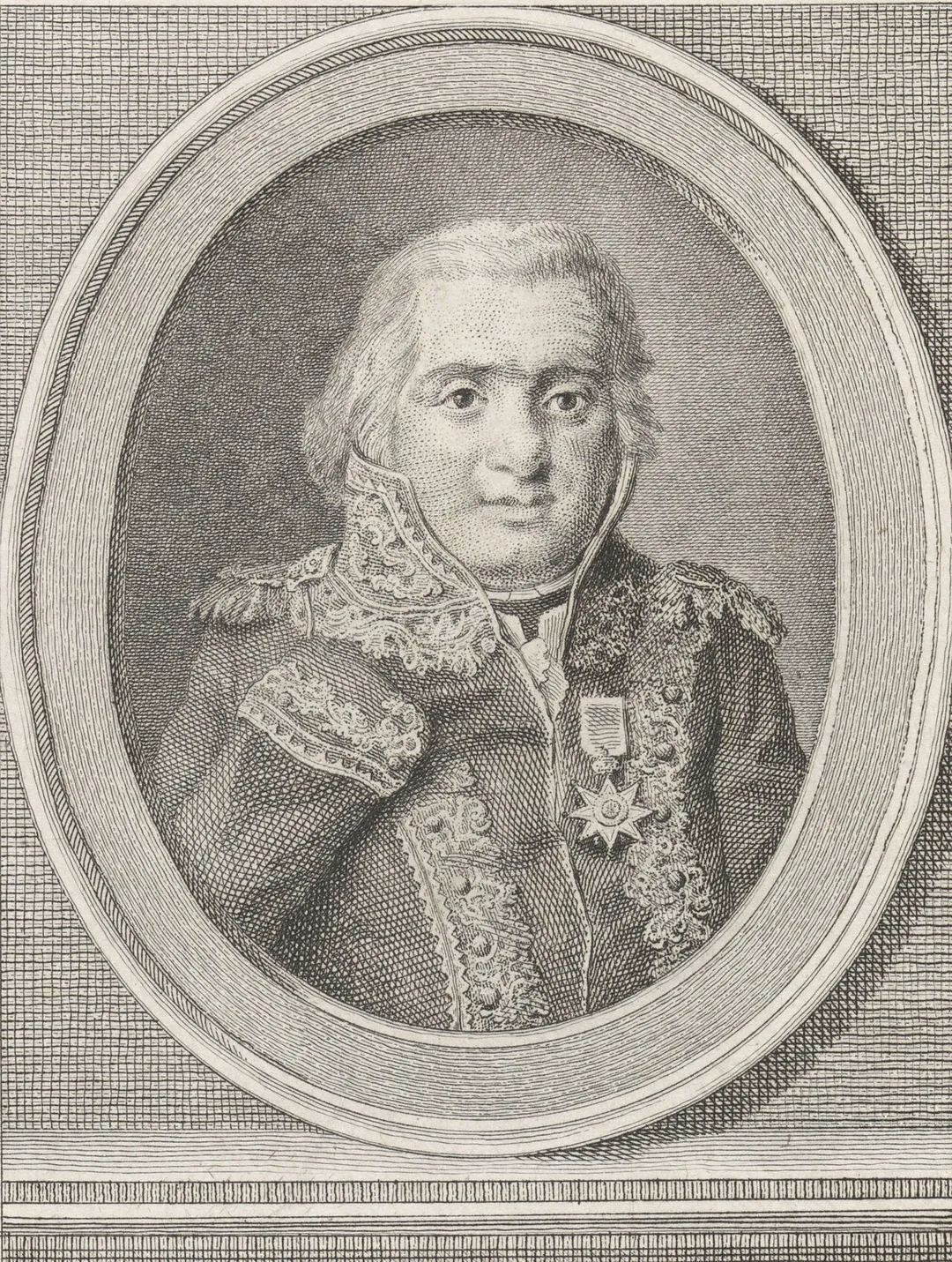 Schout-bij-nacht Bloys van Treslong als Ridder in de Orde van de Unie, na 1807