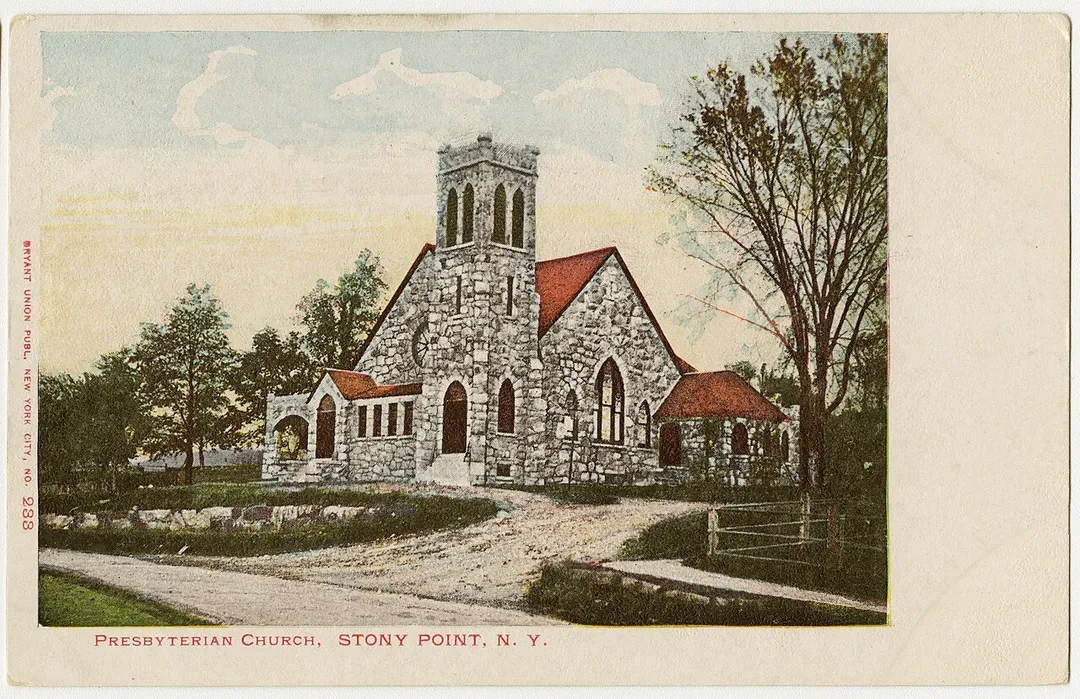 Presbyterian church in Stony Point, New York from a pre-1923 postcard
From RG 428, Postcard Collection, Presbyterian Historical Society, Philadelphia, Pennsylvania