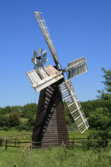 Photo of Eastbridge windpump as re-erected at Museum of East Anglian Life, Stowmarket