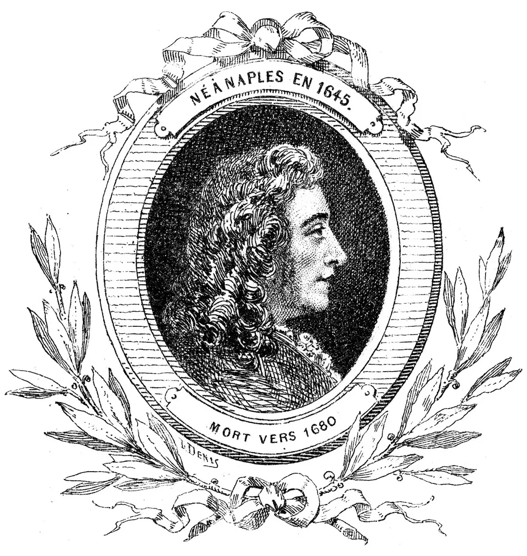 Imaginary portrait, created in the 19th century, of 17th-century Italian composer Alessandro Stradella. The year and place of birth are incorrect. Note: "There is no verifiable image or painting of Stradella. ... Stradella inaccuracies abound such as a likeness held in the Bibliothèque Nationale de France. The place of birth is wrong, the date of birth of wrong, the date of death is wrong – and the portrait isn’t even of the composer."