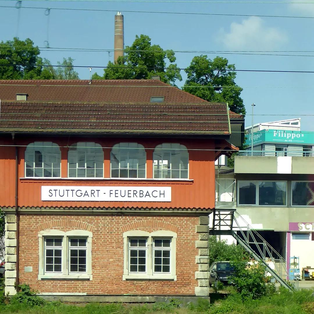 Schduagert, Baahof Feierbach, Stellwärk.