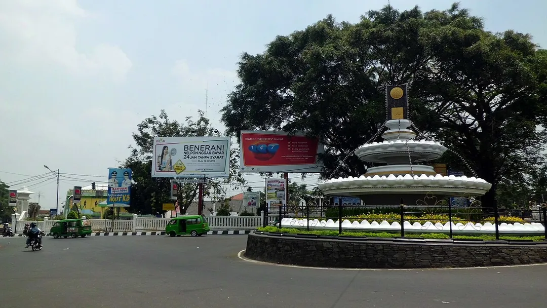 Adipura Roundabout in Sukabumi, West Java, Indonesia