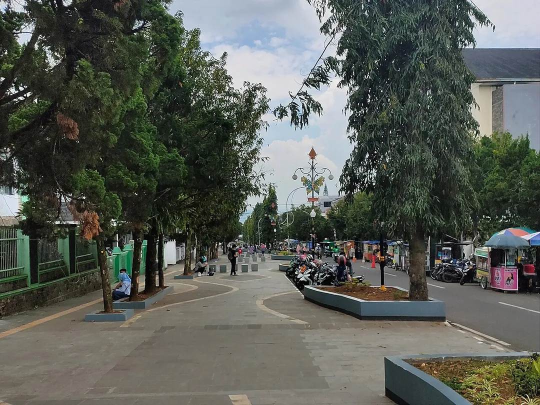 Dago pedestrian zone in Sukabumi, West Java, Indonesia