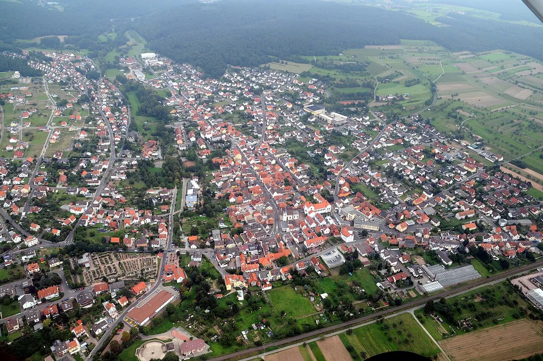 Sulzbach am Main, Bavaria, Germany, aerial photograph
