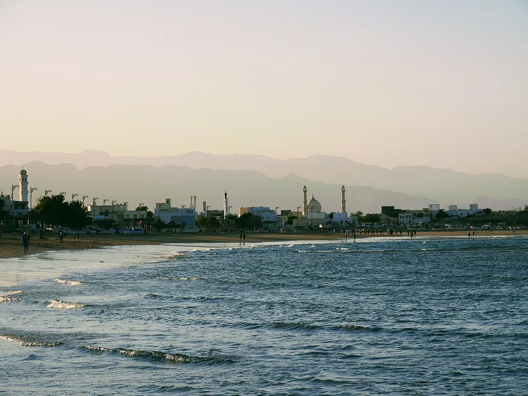 Sunset of the beach in Sur