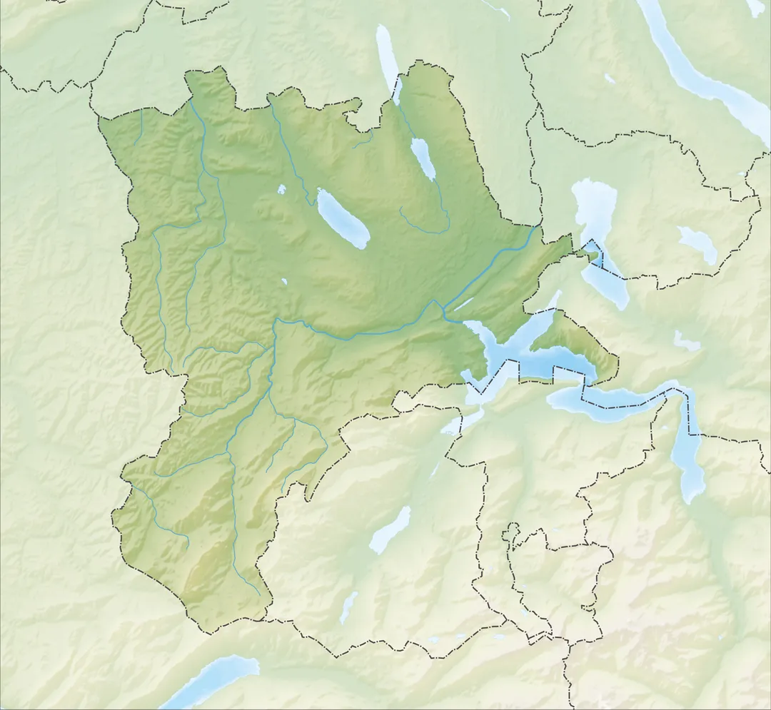 Reliefkarte des Kantons Luzern
