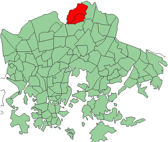 Districts of Helsinki, Suutarila area highlighted (in Finnish: Suutarilan peruspiiri)