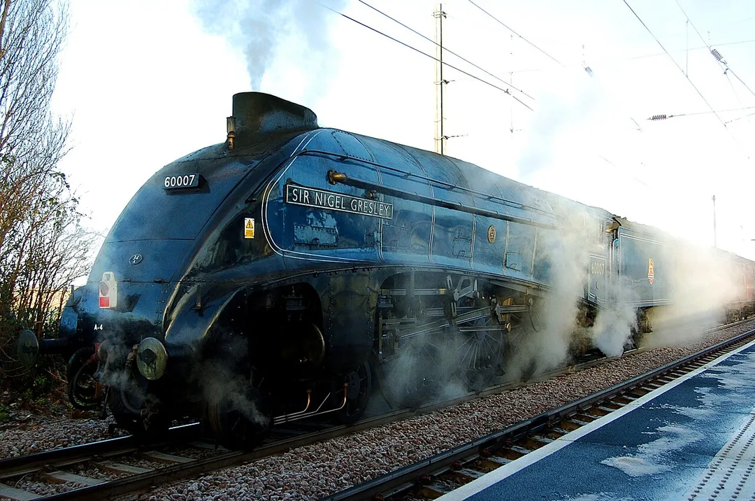 LNER Class A4 4498 Sir Nigel Gresley at Watlington railway station on 12th December, pulling the Christmas Fenman special.