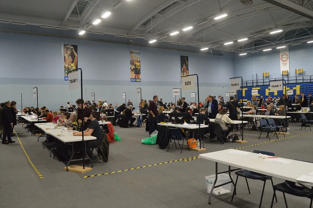 The count being carried out for the Bath constituency of the 2019 United Kingdom general election. The count was held in half of the University of Bath Sports Training Village hall, with the North East Somerset count in the other half of the hall.