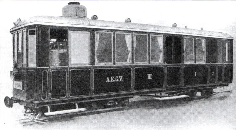 Az AEGV első, De Dion-Bouton rendszerű gőzmotorkocsija, 1900-as évek eleje