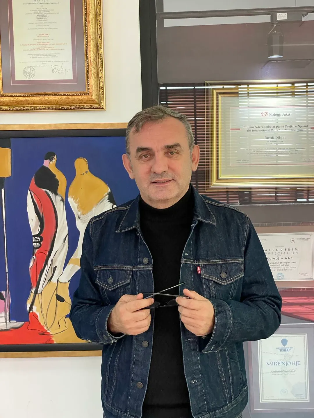 This is a picture of the Kosovan poet Dr. Lulzim Tafa