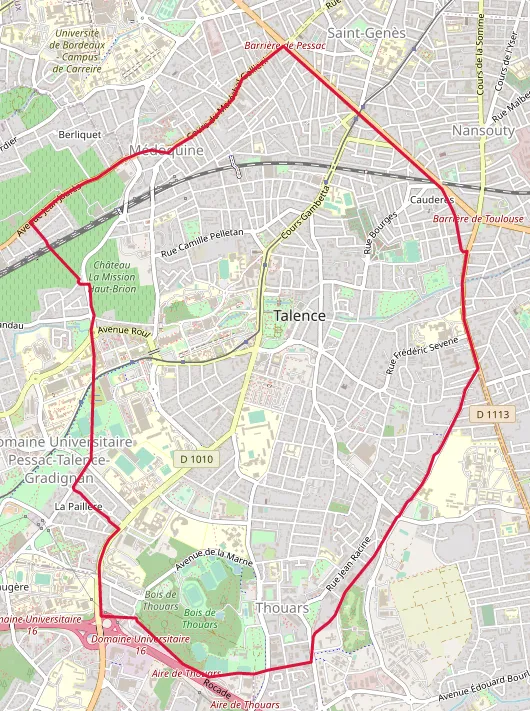 Carte OSM de Talence, Gironde