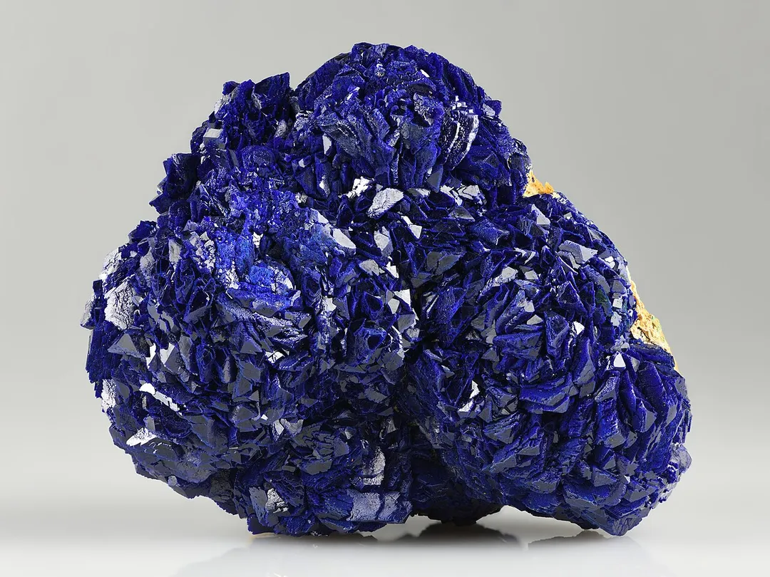 Blue crystals of azurite covering matrix (4.0 × 3.0 × 2.0 cm) with minor malachite. Found from New Nevada Lode, La Sal, Utah, USA