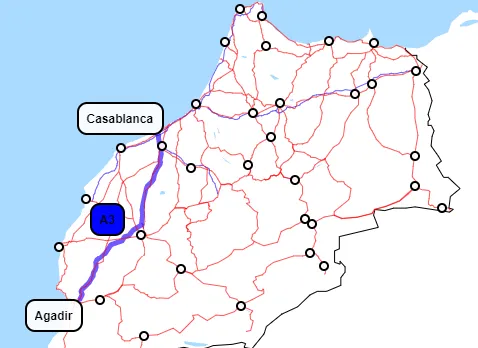 Morocco A3 road map.