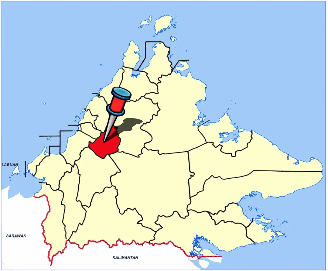Sabah: Location map of District and Town Tambunan