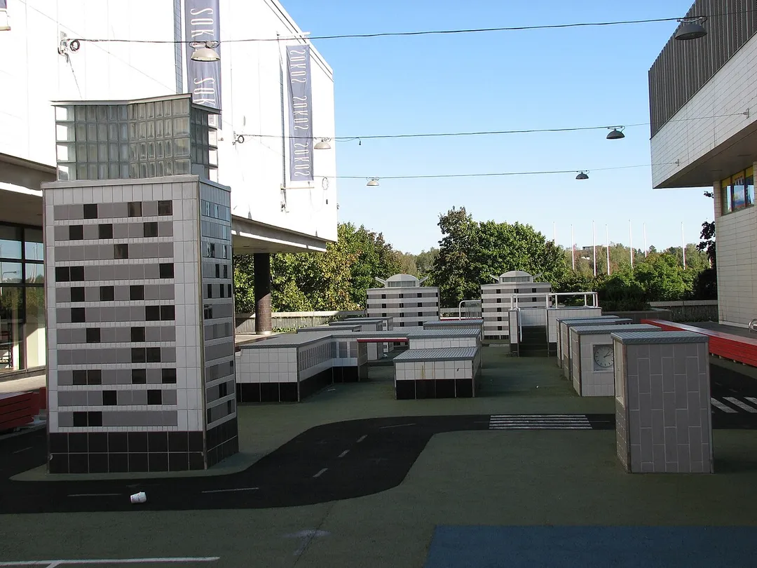 The "Mini-Tapiola" city and traffic park in central Tapiola, Espoo.