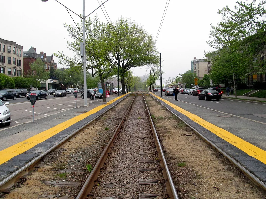 Tappan Street on the Green Line "C" Branch, looking inbound