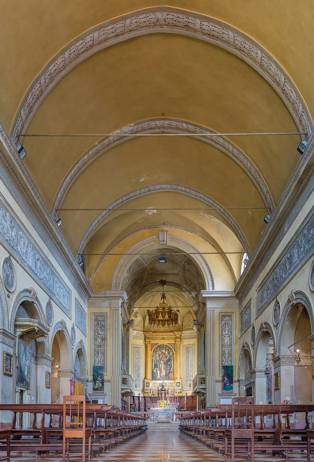 Interior of the San Clemente church in Brescia
