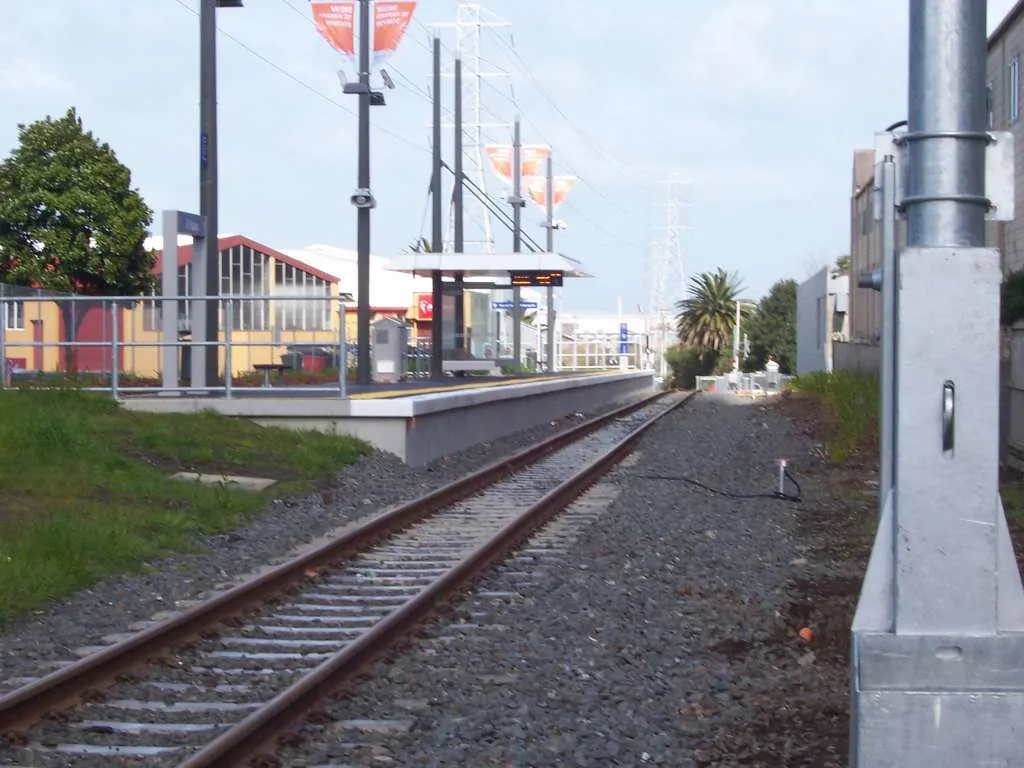 Te Papapa railway station on its first day of services in September 2010