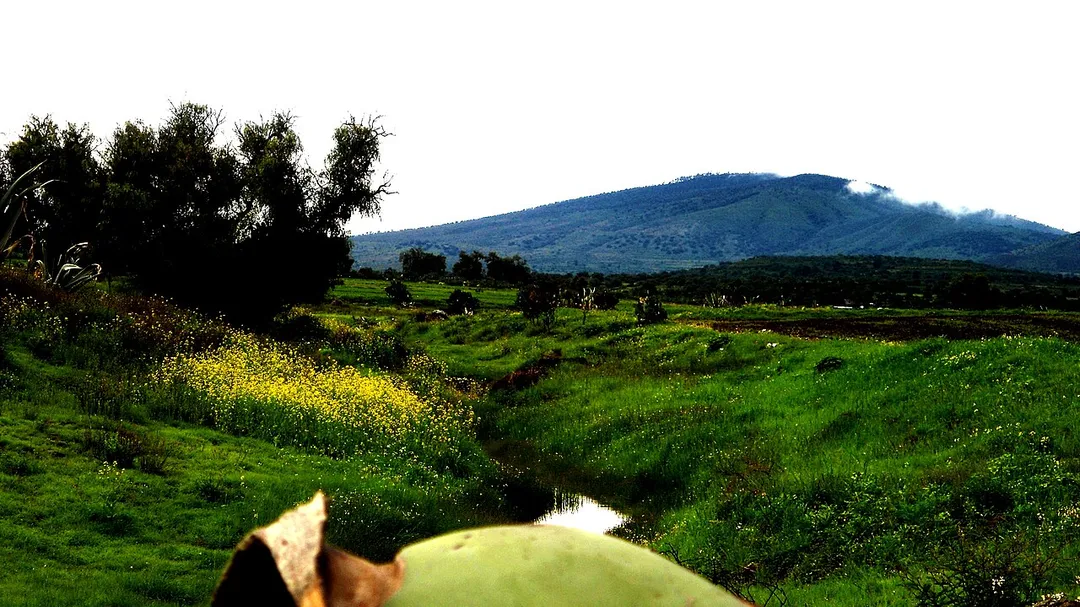 Paisaje de Temascalapa al fondo el cerro gordo