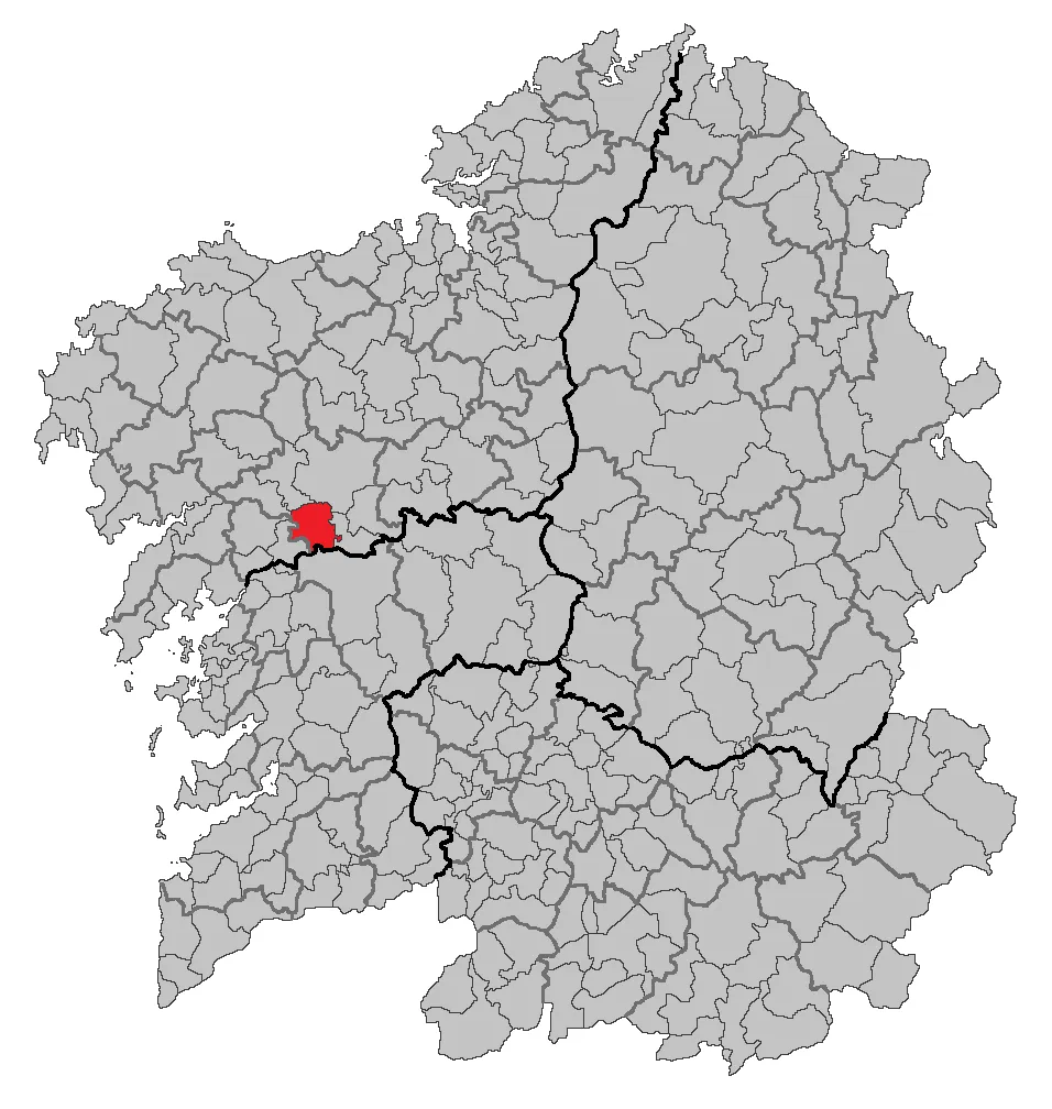 Mapa coa localización do concello de Teo.