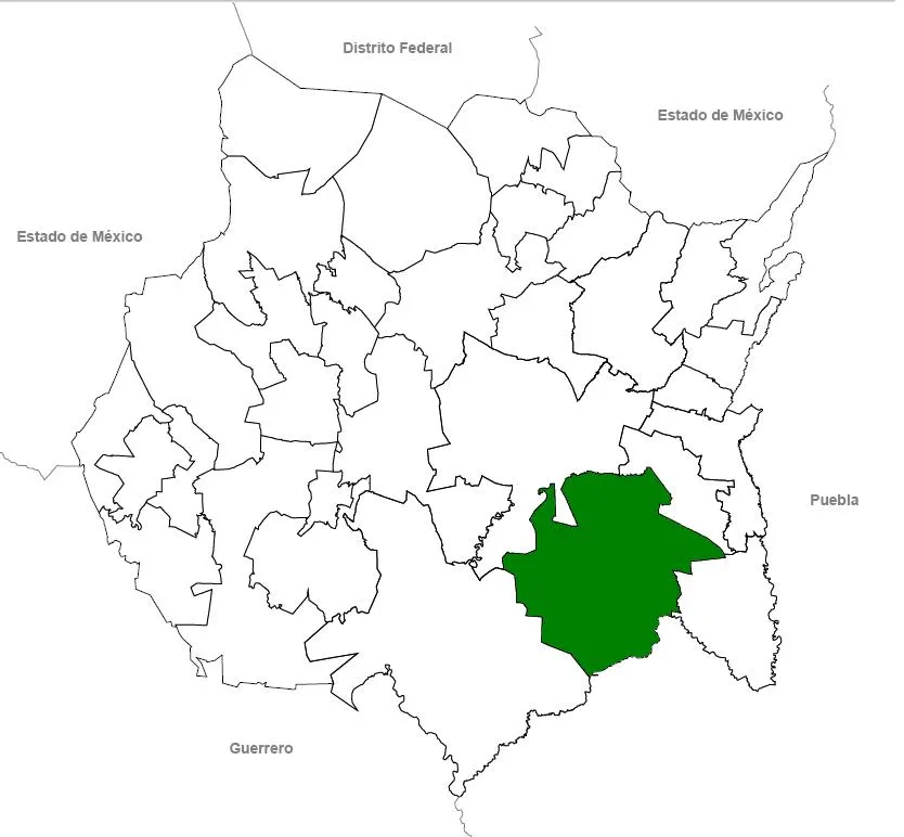 Localización del municipio de Tepalcingo en Morelos